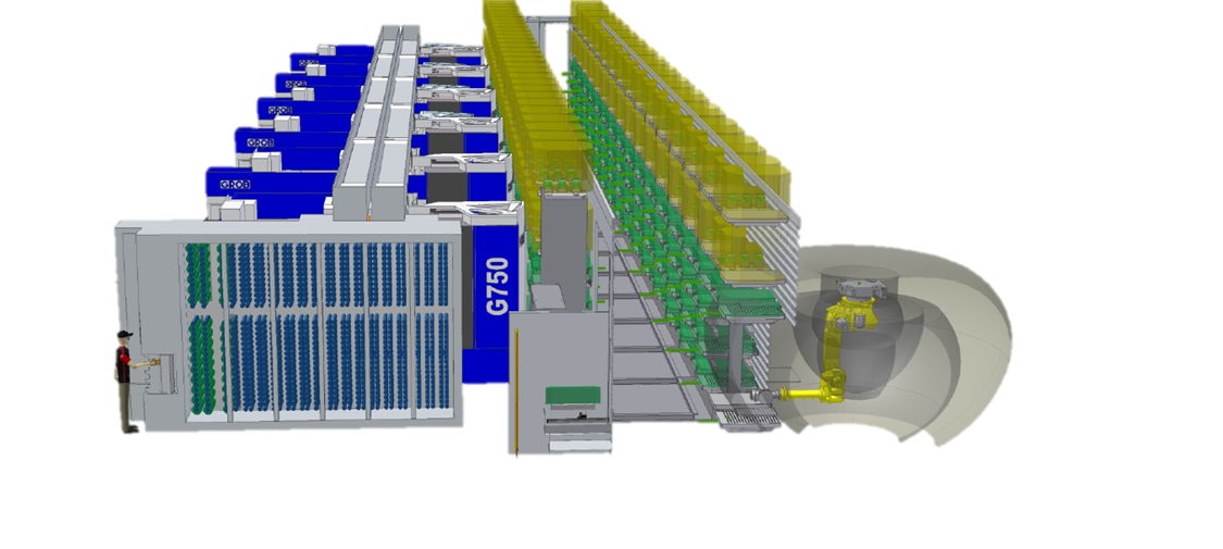 HPPS 8 Grob Werkzeugautomation, Flexible Fertigung, Palettenautomation, Palettenautomatisierung, Palettenpool, Palettensysteme, Fertigungsleitrechner, Palettenwechsler, Werkzeugmanagement, Heller Automation, Grob Palettenwechsler, CNC Automation, DMG Automation, Unbemannte Fertigung, Bearbeitungszentrum, Flexible Fertigungszelle, Flexibles Fertigungssystem, Flexible Manufaturing System, BAZ flexible Fertigungszelle, BAZ flexible Fertigung